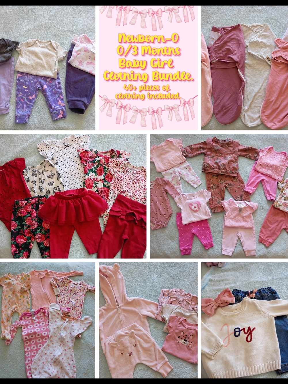 Newborn-0/3 Months Baby Girl Clothing Bundle